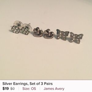 Set of 3 Pairs of Earrings